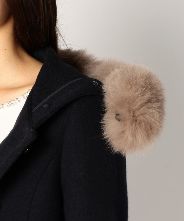 ミッシュマッシュ　ビットロングダッフルコート ファー付き 美人百花 ミッシュマッシュビットロングダッフルコート ファー付き 美人百花