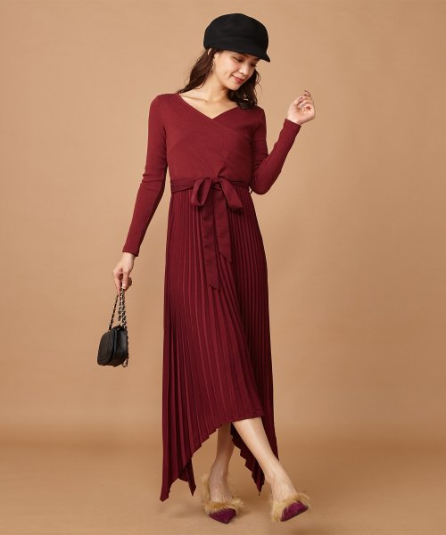 セール 33 Off カシュクールロングプリーツワンピース ロイヤルパーティー Royal Party D Fashion