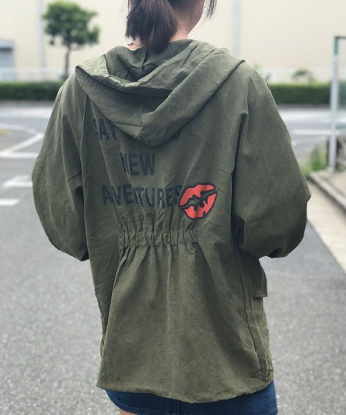 フード パーカー レディース 大きめ ウィンドブレーカー ロングジャケット ミニミニストア Miniministore D Fashion