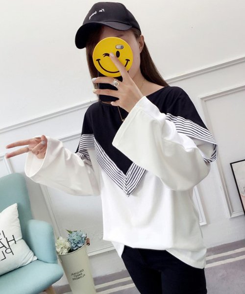 デコルテ切り替えカットソー 韓国 ファッション レディース 秋用 冬用 長袖 上品 A W Ra 15 アフェリーチェ Afelice D Fashion デコルテ切り替えカットソー 韓国 ファッション レディース 秋用 冬用 長袖 上品 A W Ra 15 アフェリーチェ Afelice D Fashion