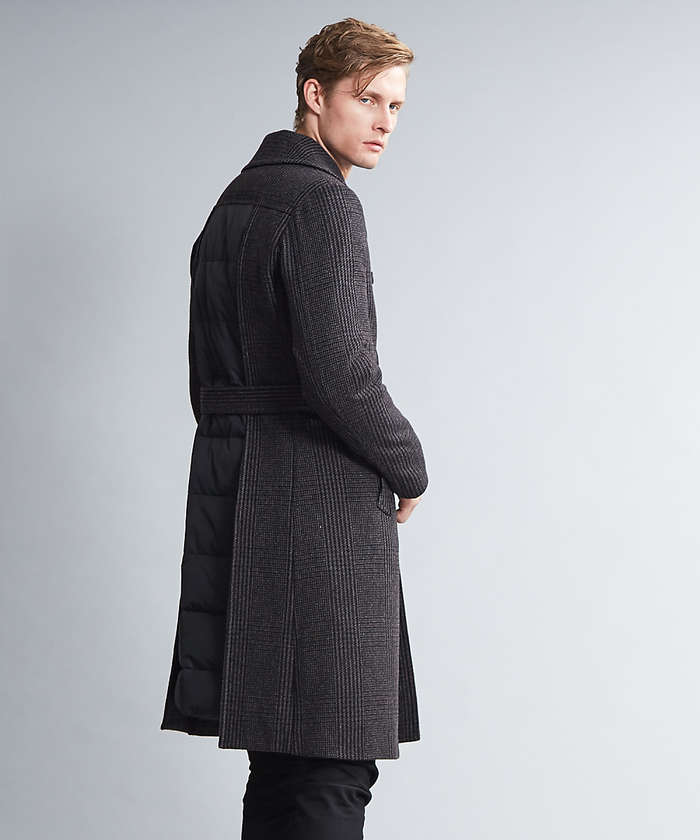 セール 50%OFF】コンビネーションチェックロングコート