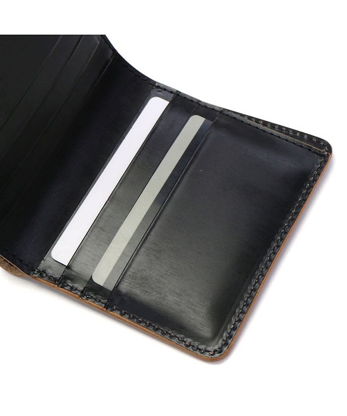 PORTER フィルムウォレットレ二つ折り財布 レザーブラック　ゴールド金具 ポーター PORTER ポーター フィルム ウォレット 187ー01351 財布
