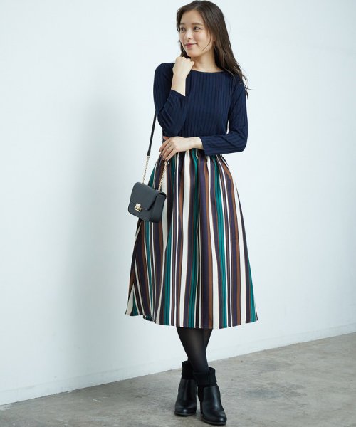 セール マルチストライプドッキングワンピース ロペピクニック Rope Picnic D Fashion