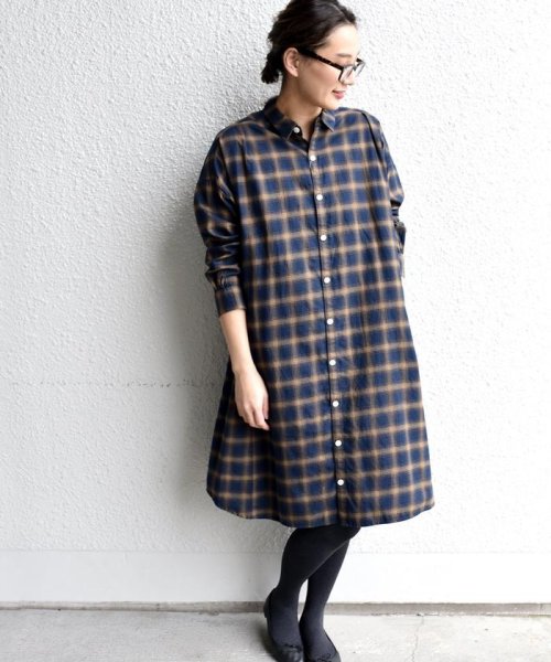 Ships Days Standard ネル チェック ワンピース ネイビー シップス デイズ Ships Days D Fashion