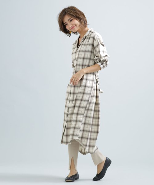 セール Web限定 オープンカラーチェックシャツワンピース ナノ ユニバース Nano Universe D Fashion セール Web限定 オープンカラーチェックシャツワンピース ナノ ユニバース Nano Universe D Fashion