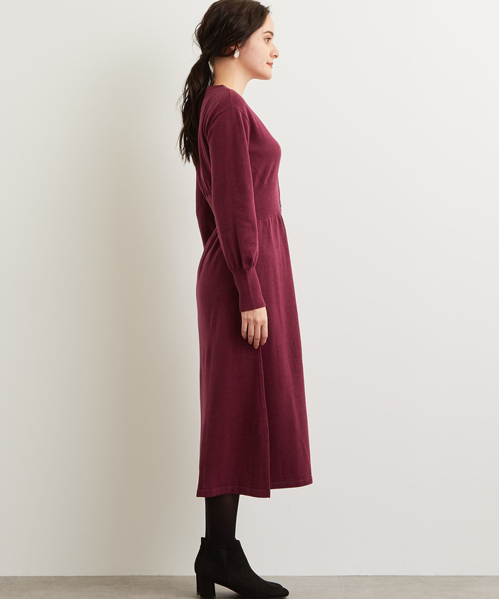 セール】SC ロング Vネック ニット ワンピース(501353833 セール】SC ロング Vネック ニット ワンピース(501353833