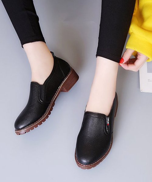 オックスフォードシューズ レディース レザー ローファーパンプス 通勤 ヒール パンプス ミニミニストア Miniministore D Fashion