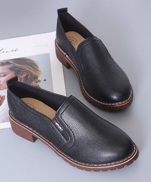 オックスフォードシューズ レディース レザー ローファーパンプス 通勤 ヒール パンプス ミニミニストア Miniministore D Fashion