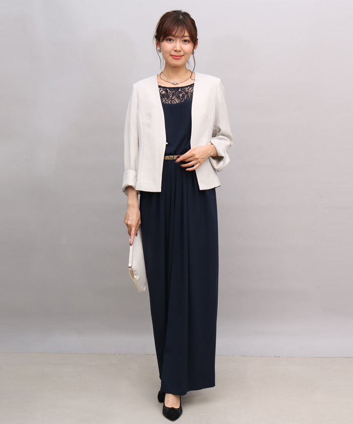Rire Fete ドレス レースドッキングオールインワン 結婚式 2次会
