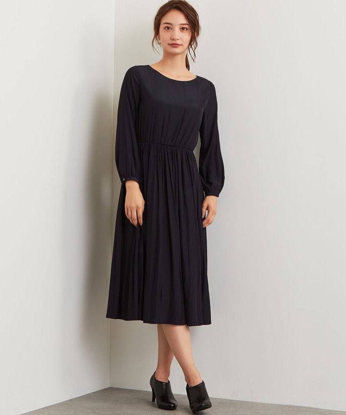 セール 50%OFF】CS ウエストギャザー ロングスリーブ ワンピース