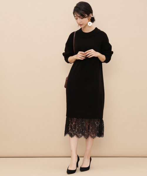 セール レース付きニットワンピース アダム エ ロペ Adam Et Rope D Fashion セール レース付きニットワンピース アダム エ ロペ Adam Et Rope D Fashion