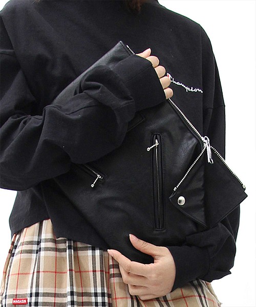DEAL DESIGN レザーライダースバッグ ライダースデザインクラッチバッグ(501391240) | ノーメン