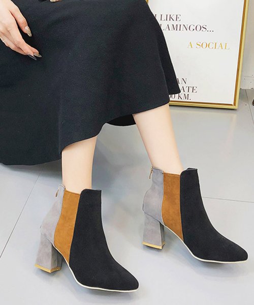 セール ブーツ ショートブーツ レディース ブーティー 靴 ヒール 秋冬 韓国 歩きやすい ミニミニストア Miniministore D Fashion