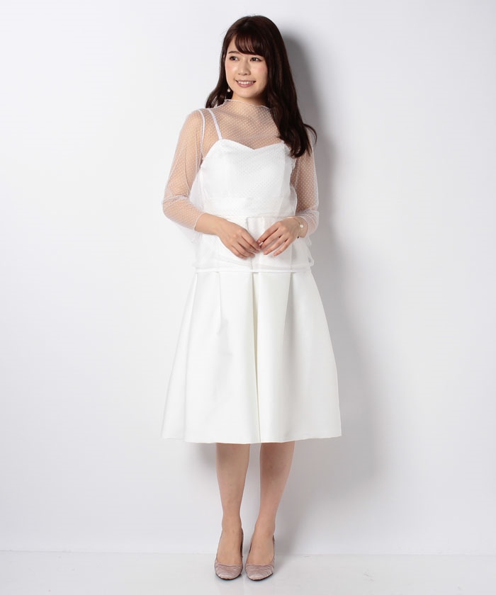 結婚式・ウエディングドレス】ドットチュールインナー付き 結婚式・ウエディングドレス】ドットチュールインナー付き