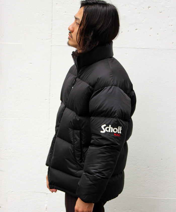 【美品】Schott ナイロンハイブリッドダウンジャケット Sサイズ