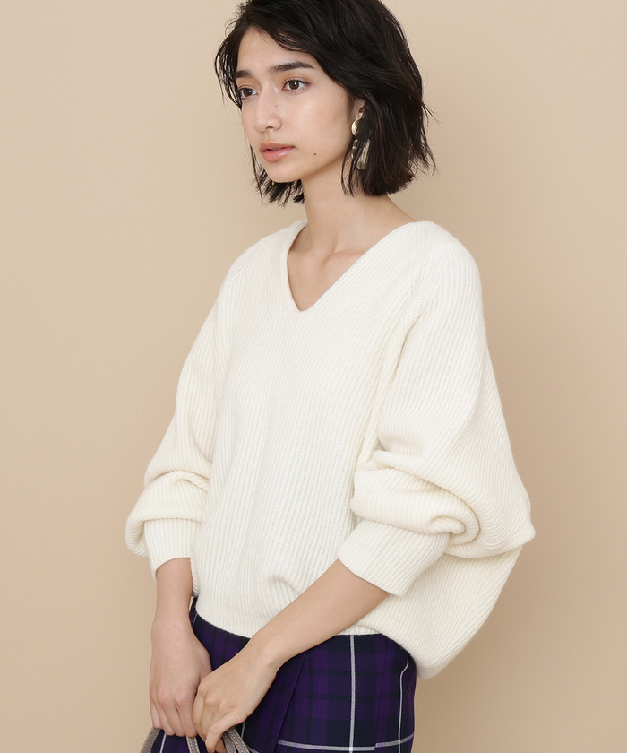 セール 60%OFF】ウールVネックコクーンプルオーバー(501105327 セール 60%OFF】ウールVネックコクーンプルオーバー(501105327