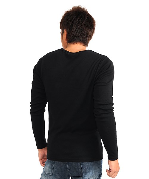 Tシャツ ティーシャツ メンズ 長袖 ロングtシャツ ロンt インナー カットソー おしゃれ 黒 白 ホワイト 無地 プレーン スペイド Spade D Fashion