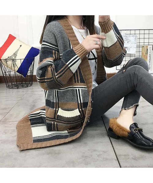 セール Off ニットカーディガン レディース チェック コーディガン 羽織り ロングカーディガン ミニミニストア Miniministore D Fashion セール Off ニットカーディガン レディース チェック コーディガン 羽織り ロングカーディガン ミニミニストア Miniministore D Fashion