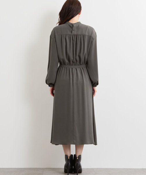 セール Cs ジョーゼット ハイネック ギャザー ワンピース グリーンレーベルリラクシング Green Label Relaxing D Fashion