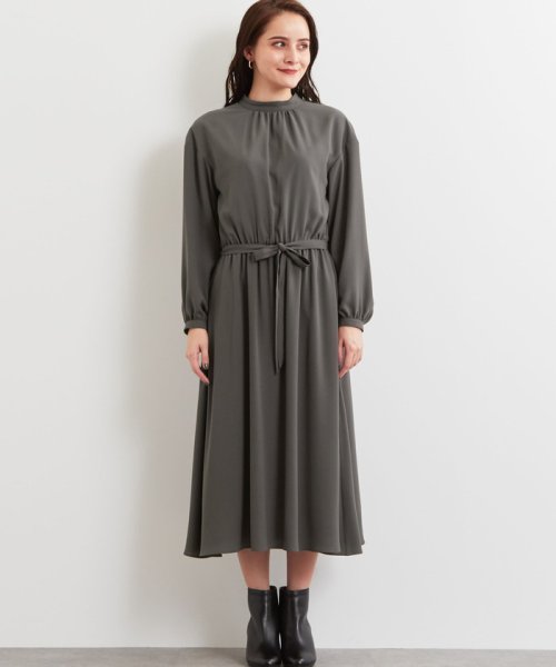 セール Cs ジョーゼット ハイネック ギャザー ワンピース グリーンレーベルリラクシング Green Label Relaxing D Fashion