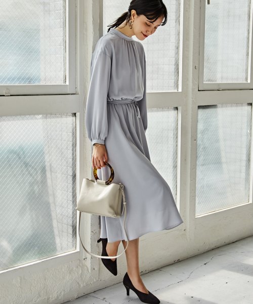 セール Cs ジョーゼット ハイネック ギャザー ワンピース グリーンレーベルリラクシング Green Label Relaxing D Fashion