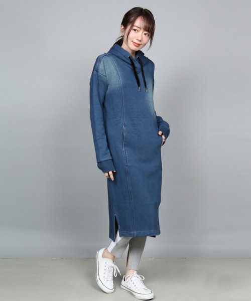 Scotclub スコットクラブ 裏ボアデニムフーディワンピース スコットクラブ Scotclub D Fashion Scotclub スコットクラブ 裏ボアデニムフーディワンピース スコットクラブ Scotclub D Fashion