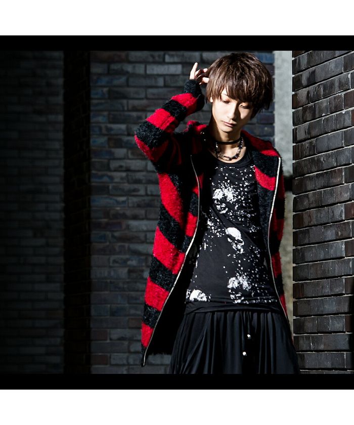 『Bernings sho』フェザーヤーンボーダーニットパーカー クーポン】バーニングショー Bernings Sho Bernings Sho