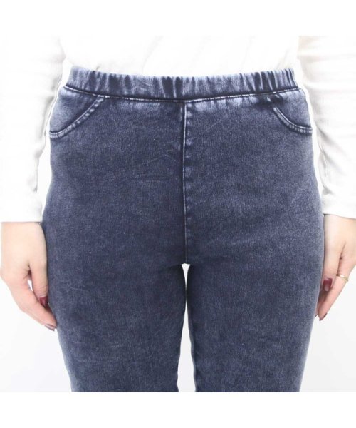 裏起毛暖かデニムスキニーパンツ デニム ダンパン あったか ストレッチ 厚手 暖かい ジーンズ ジーパン パンツ レディース スキニー レギパン パギンス レギ ノンヘッジ Non Hedge D Fashion