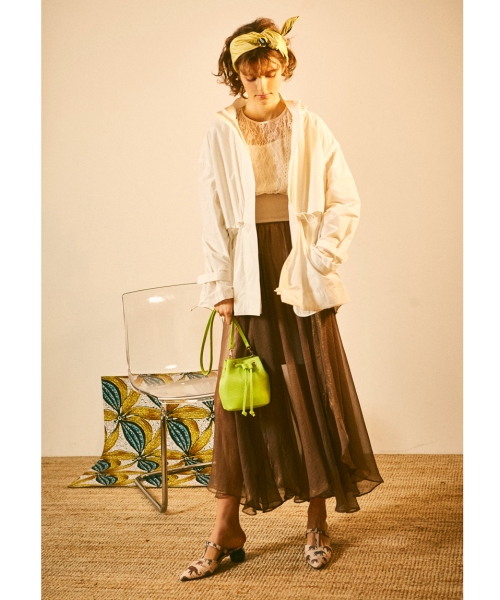 Lily Brown 光沢シースルーフレアスカート LILY BROWN リリーブラウン Lily Brown 光沢シースルーフレア