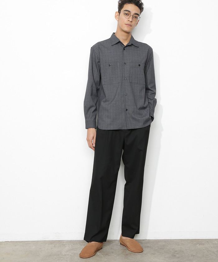 美品　ADEAM アディアム　ドローストリング　ワイドスラックス　ネイビー 美品】ADEAM アディアム ドローストリング ワイドスラックス