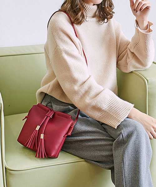 ショルダーポーチ レディース 肩掛け スマートフォンポーチ フリンジ付き ポシェット 即納 ミニミニストア Miniministore D Fashion