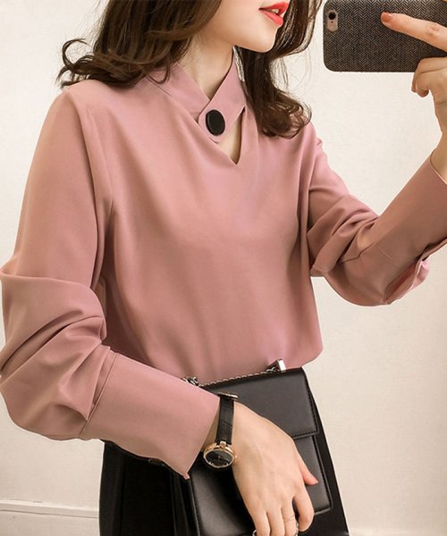 セール ブラウス レディース シンプル シャツ 無地 Ol トップス 通勤 大人上品 ミニミニストア Miniministore D Fashion