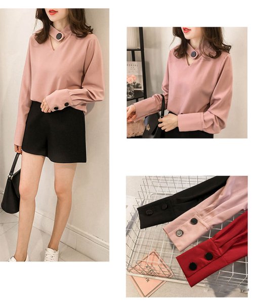 セール ブラウス レディース シンプル シャツ 無地 Ol トップス 通勤 大人上品 ミニミニストア Miniministore D Fashion