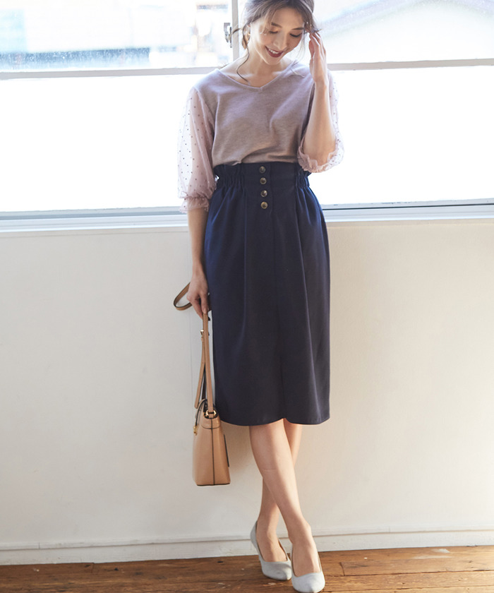極美品✨ランバンオンブルー 泉里香着用 フラワーオーバーチュールスカート 近年 美人百花 6月号掲載 #泉里香 さん着用】⁠⁠ 美人色、繊細レース