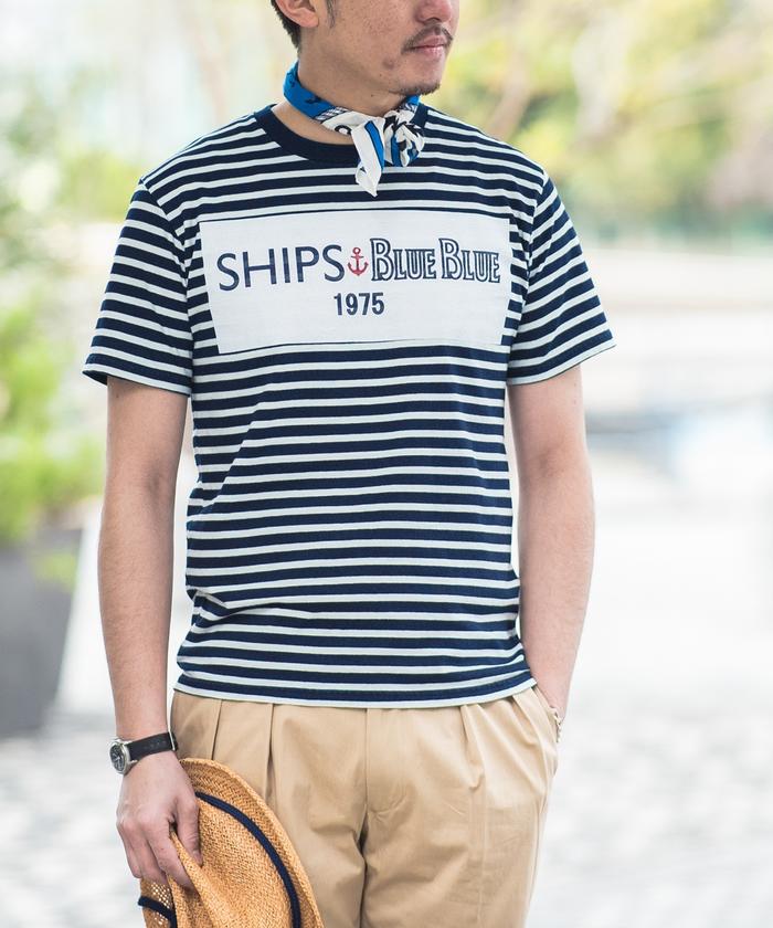 シップス SHIPS SHIPS: COTTON USA ボーダー ポケット Tシャツ