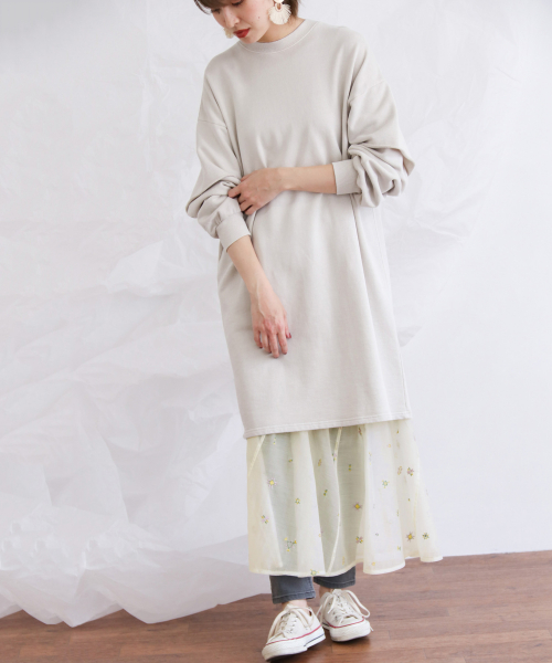オーガンジー刺繍クロップドブラウス[KBA5-23J170]｜URBAN
