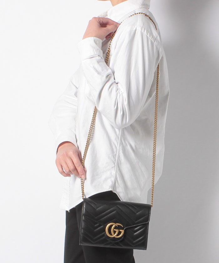 セール】【GUCCI】チェーンウォレット / GG MARMONT 【NERO ...