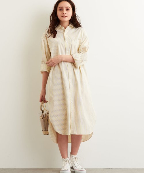 ジムフレックス Gymphlex Sc ストライプ シャツワンピース グリーンレーベルリラクシング Green Label Relaxing D Fashion ジムフレックス Gymphlex Sc ストライプ シャツワンピース グリーンレーベルリラクシング Green Label Relaxing D Fashion