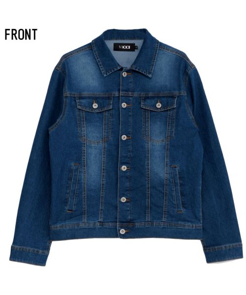 Vicci ストレッチデニムジャケット デニムジャケット メンズ Gジャン ストレッチ ジージャン 細身 M L Xl 春 アウター カジュアル Bitter系 ビッチ Vicci D Fashion