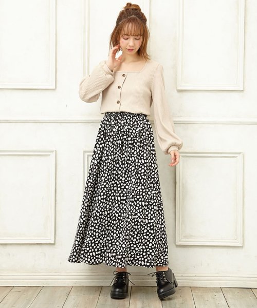 セール ダルメシアン柄ギャザー スカート イング Ingni D Fashion