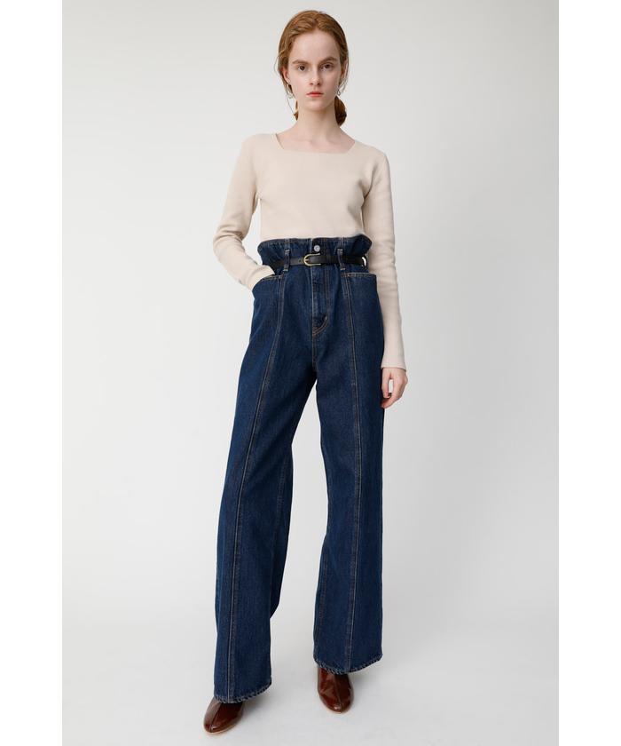 moussy  HI WAIST BELTED STRAIGHT