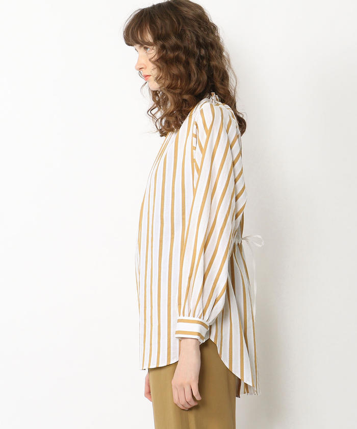 セール 30%OFF】コットンリネン ギャザーチュニックブラウス