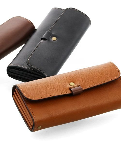 Haleine 日本製 本革レザー 長財布 かぶせ レディース メンズ アレンヌ Haleine D Fashion