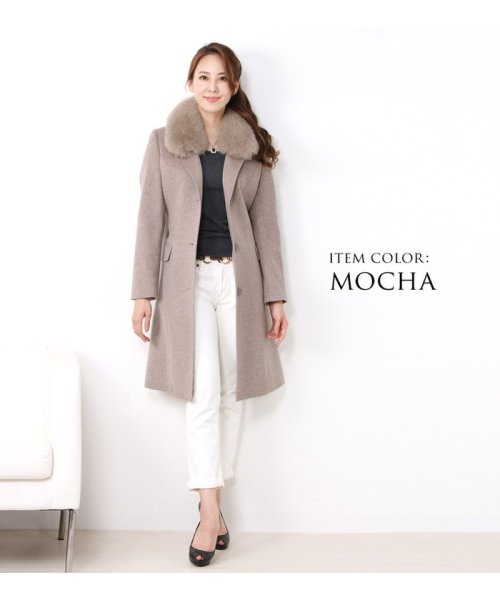 セール Filomo ブランドカシミヤファー付きウールコート レディース