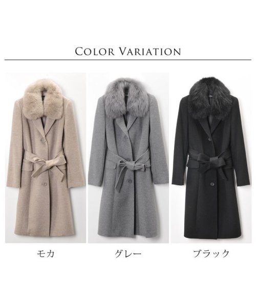 Filomo ブランドカシミヤファー付きウールコート レディース フィローモ Filomo D Fashion