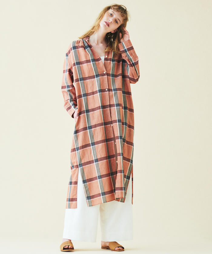 2019SS TOMORROWLANDチェック柄BALLSEYシャツワンピ 2019SS TOMORROWLANDチェック柄BALLSEYシャツワンピ
