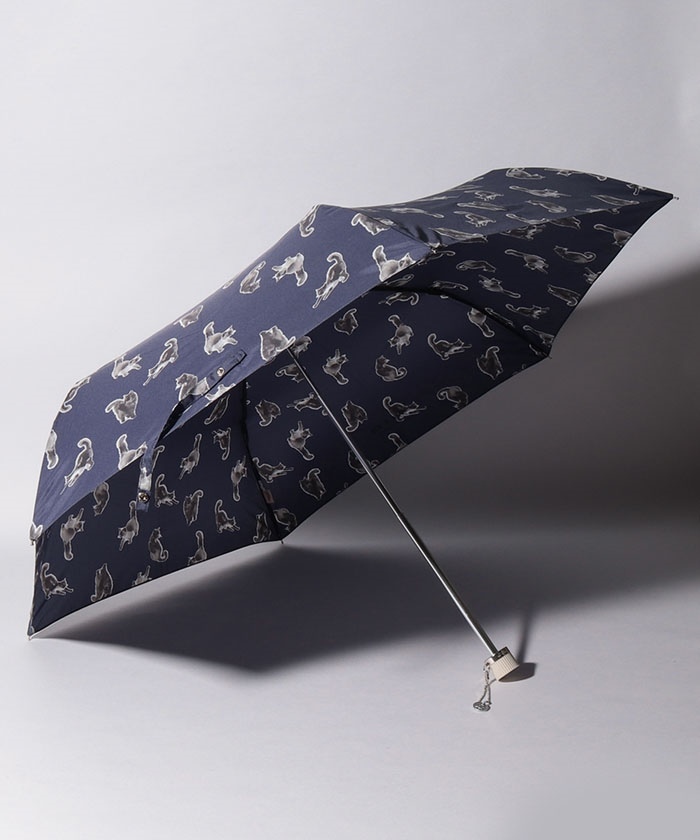 新品　レインコート FLATPURE ポール&ジョー折り畳み傘　猫柄 PAUL & JOE ACCESSORIES 折りたたみ傘 ”ジャガード インク