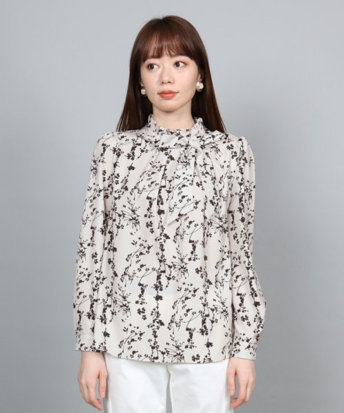 Petit Poudre プチ プードル モノトーンフラワーブラウス スコットクラブ Scotclub D Fashion