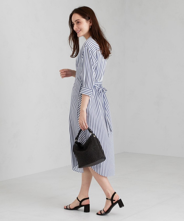 セール 50%OFF】CS POLKA ストライプ シャツ ワンピース