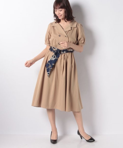 セール スカーフ ベーシックサッシュ付 トレンチワンピース イング Ingni D Fashion